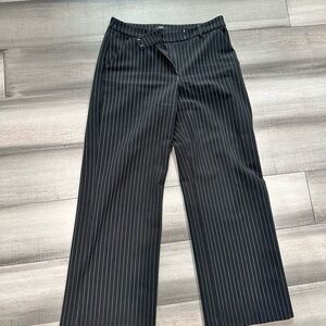 Express Black and White Striped Trousers